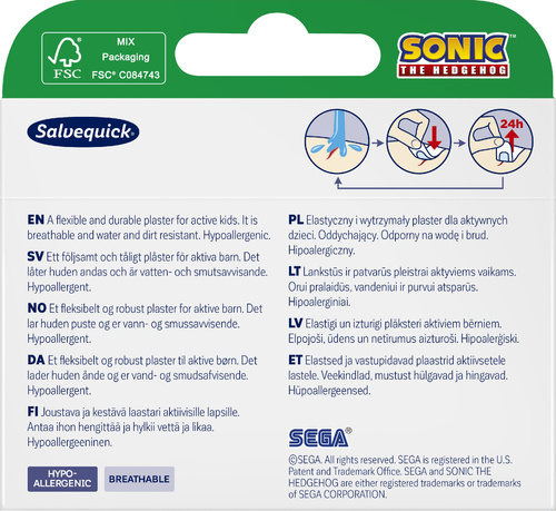 SALVEQUICK Sonic Plastry dla dzieci - 20 sztuk