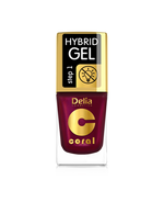 Delia Cosmetics Coral Hybrid Gel Emalia do paznokci nr 61 Perłowa Malina  11ml
