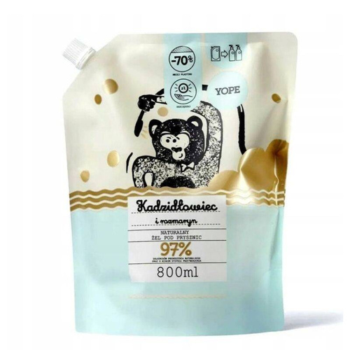 Yope Naturalny Żel pod prysznic Kadzidłowiec i rozmaryn Refill 800 ml 