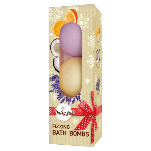 Dairy Fun Musujące Kule do kąpieli - orange,cocconut brownie,lavender (3x100g)