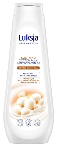 Luksja Creamy & Soft Kremowy Płyn do kąpieli - Łagodzące Mleczko Bawełniane i Prowitamina B5 900ml