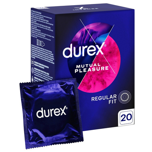 DUREX Mutual Pleasure Performa - Prezerwatywy z Wypustkami i Żelem, 20 szt.