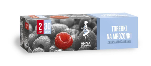 ANNA ZARADNA Torebki na mrożonki 2L-30szt. opakowanie z klipsami