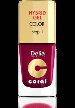 Delia Cosmetics Coral Hybrid Gel Emalia do paznokci nr 12  bordowy 11ml