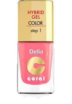 Delia Cosmetics Coral Hybrid Gel Emalia do paznokci nr 16 ciepły średni róż 11ml