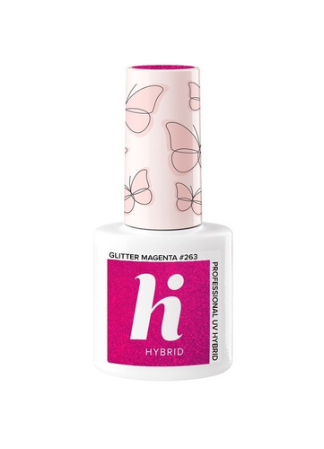 Hi Hybrid Lakier hybrydowy Butterfly #263 Glitter Magenta  5ml