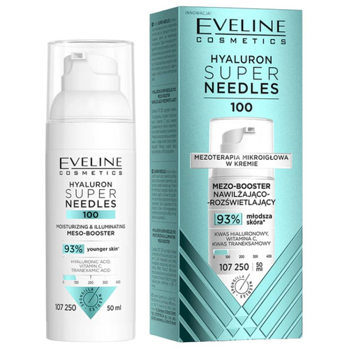 Eveline Super Needles Hyaluron 100 Mezo-booster nawilżająco – rozświetlający 50ml