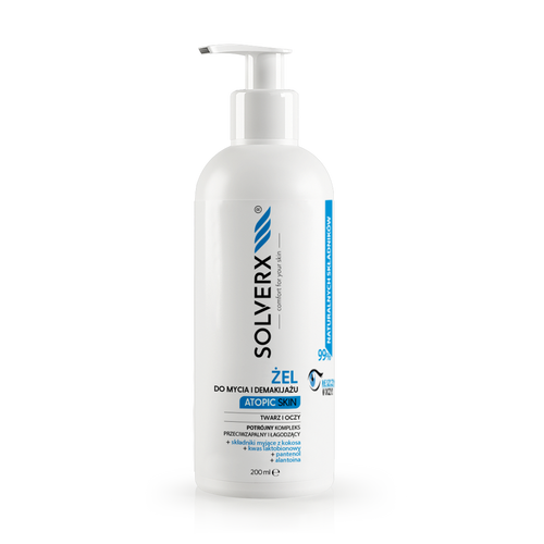 SOLVERX Atopic Skin Żel do mycia twarzy i oczu do cery atopowej  200ml