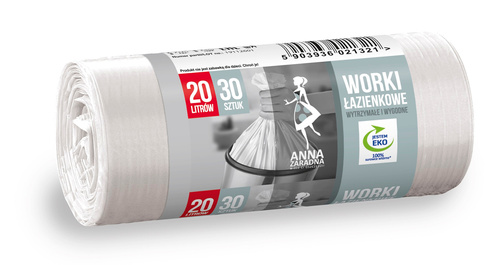 Anna Zaradna Worki łazienkowe białe 20L -30szt