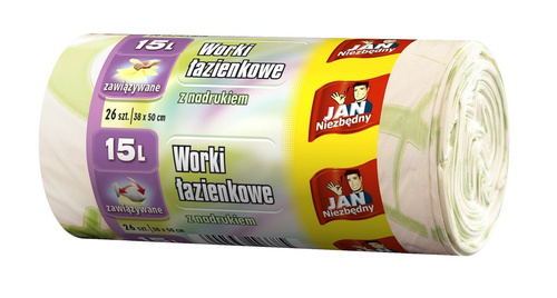 Sarantis Jan Niezbędny Worki łazienkowe z nadrukiem 15L -26szt