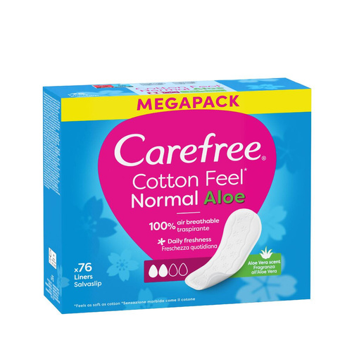 CAREFREE Cotton Feel Aloe Wkładki Higieniczne Normal 76 szt.