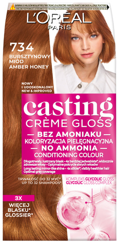 L'Oréal Casting Creme Gloss Krem koloryzujący 734 Bursztynowy Miód
