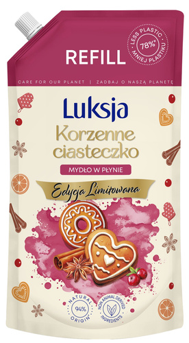 LUKSJA Mydło w płynie Korzenne Ciasteczko - zapas 900 ml