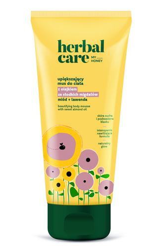 HERBAL CARE Mus do ciała Upiększający z olejkiem ze słodkich migdałów, miodem i lawendą - 200 ml, do skóry suchej i pozbawionej blasku