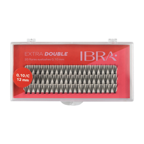 IBRA Kępki rzęs EXTRA DOUBLE C-0.10 - 12mm