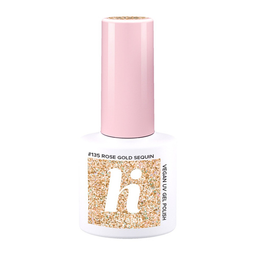 HI HYBRID Lakier hybrydowy nr. 135 Rose Gold Sequin 5 ml