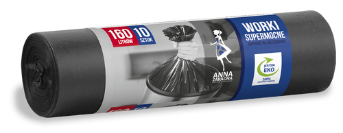 ANNA ZARADNA Worki na śmieci SUPERMOCNE 160L-10szt. czarne