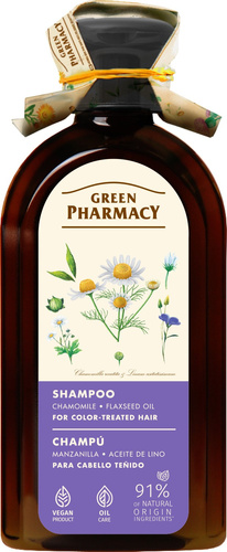 Green Pharmacy Szampon do Włosów Farbowanych z Rumiankiem i Olejem Lniany 350 ml