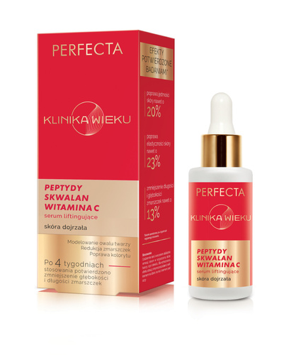 PERFECTA Klinika Wieku Peptydy Skwalan witamina C Serum liftingujące
