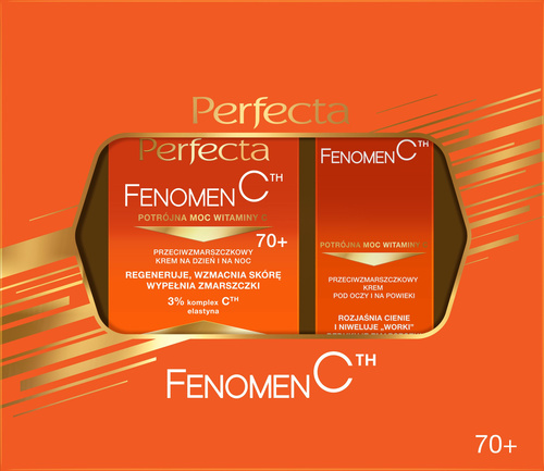 PERFECTA Zestaw prezentowy Fenomen C 70+ (Krem przeciwzmarszczkowy do twarzy 50ml + Krem pod oczy 15ml)
