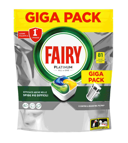 FAIRY Platinum All-in-One Kapsułki do Zmywarki Cytrynowe 81 szt.