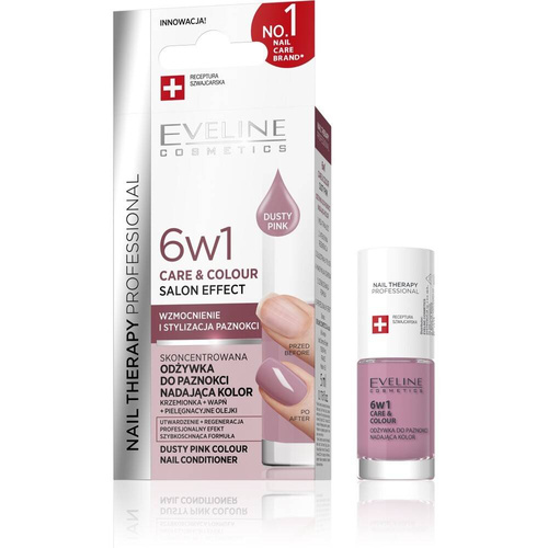 Eveline Nail Therapy Professional Odżywka do paznokci Care&Colour 6w1 Dusty Pink 5 ml
