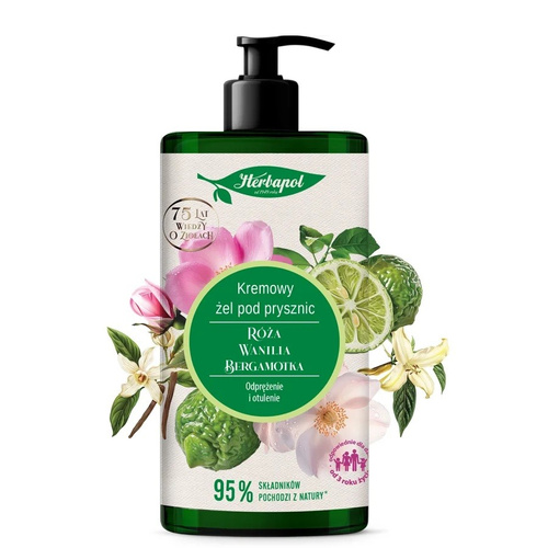 HERBAPOL Kremowy Żel pod Prysznic Róża, Wanilia, Bergamotka 740 ml