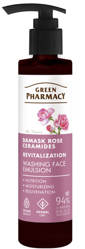 Róża Damasceńska i Ceramidy - Rewitalizująca Emulsja do Mycia Twarzy 150 ml | GREEN PHARMACY