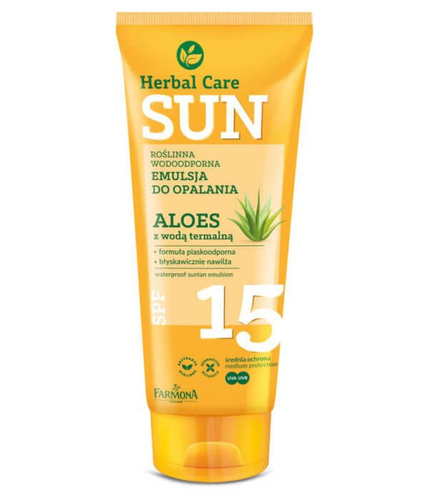 Farmona Herbal Care Sun Emulsja do opalania wodoodporna SPF15 Aloes z wodą termalną 150ml