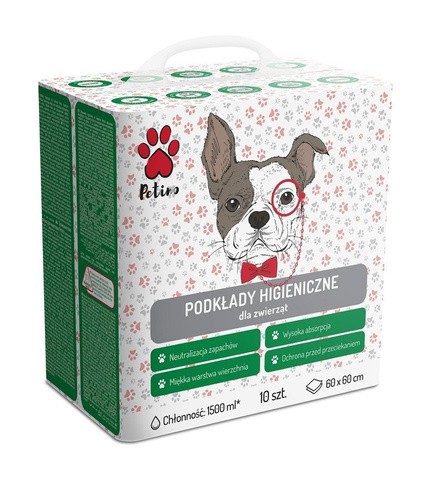 PETINO Podkłady higieniczne dla zwierząt 60x60cm -10szt
