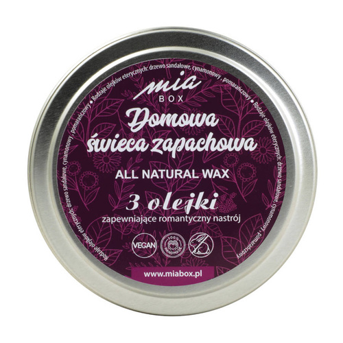 MIA BOX Domowa Świeca zapachowa 3 olejki - ROMANTYCZNY NASTRÓJ 160g
