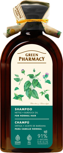 Green Pharmacy Szampon Normalizujący z Pokrzywą i Olejem Łopianowym 350 ml