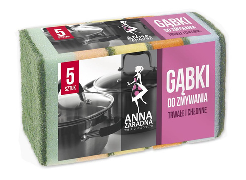 ANNA ZARADNA Gąbki do zmywania-5szt.