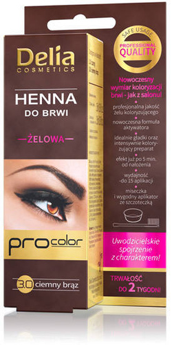 Delia Cosmetics Henna do brwi żelowa 3.0 ciemno brązowa