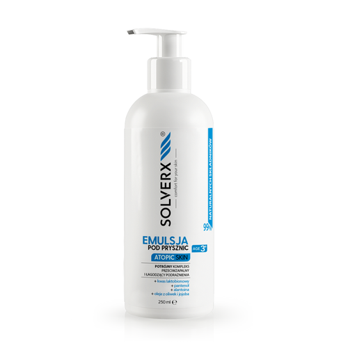 SOLVERX Atopic Skin Emulsja pod prysznic - łagodząca podrażnienia i przeciwzapalna  250ml