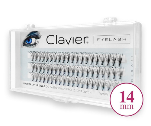 CLAVIER Classic 14 mm jedwabne kępki rzęs 10D