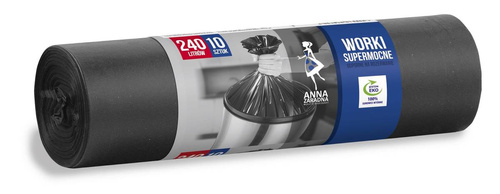 ANNA ZARADNA Worki na śmieci SUPERMOCNE 240L 1op.-10szt. czarne