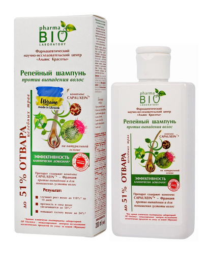 Bio Pharma Laboratory Bio Szampon przeciw wypadaniu włosów z wyciągiem z Łopianu PB 200ml