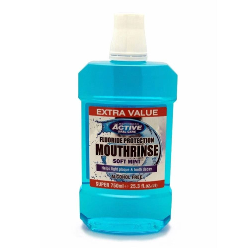 Beauty Formulas Active Oral Care Płyn do płukania jamy ustnej z fluorem Soft Mint - bez alkoholu 750ml