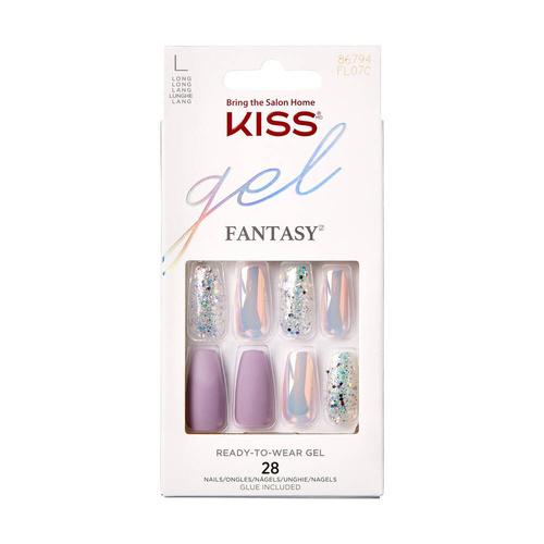 KISS Sztuczne Paznokcie Gel Fantasy - Rainbow Rin (rozmiar L) 1op.(28szt)