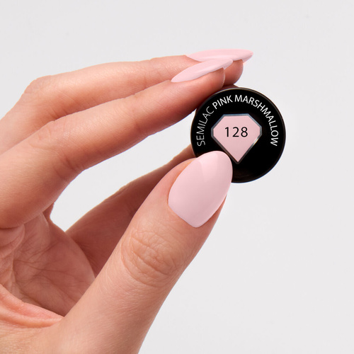 SEMILAC Lakier hybrydowy 128 Pink Marshmallow - 7 ml