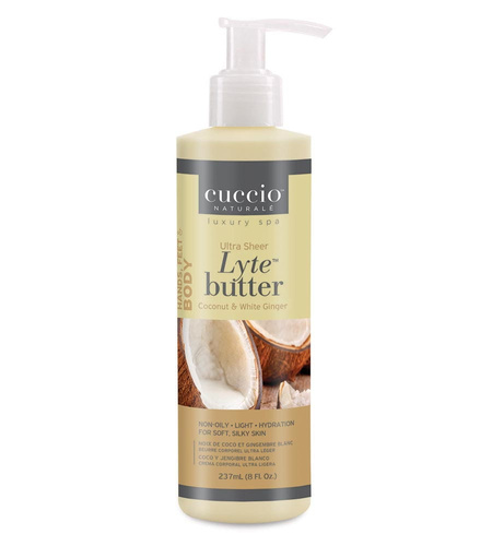 Cuccio Ultra Lekkie masło do ciała kokos i imbir 237 ml