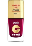 Delia Cosmetics Coral Hybrid Gel Emalia do paznokci nr 12  bordowy 11ml