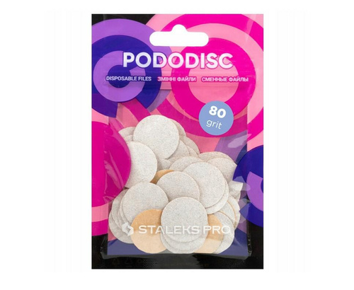 Staleks Pro M 20 - Białe wymienne pilniki do dysku #80, 50 szt.