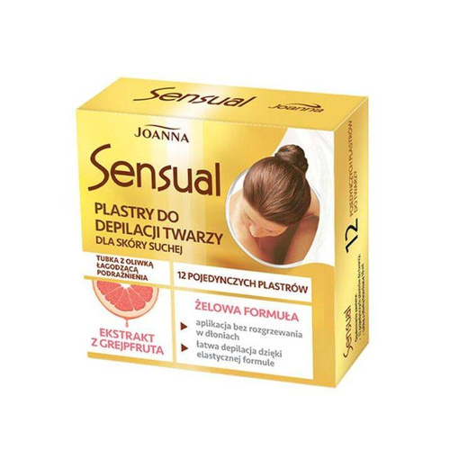 Joanna SENSUAL żelowe plastry do depilacji twarzy z grejpfrutem