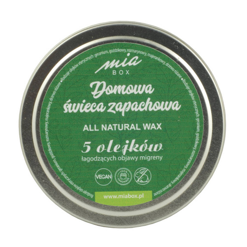 MIA BOX Domowa Świeca zapachowa 5 olejków - MIGRENA 160g