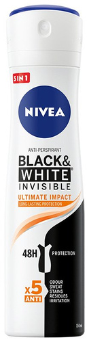 Nivea Dezodorant BLACK& WHITE INVISIBLE Ultimate Impact 5in1 spray  150ml