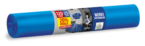 ANNA ZARADNA Worki na śmieci SUPERMOCNE 120L-25szt. niebieskie
