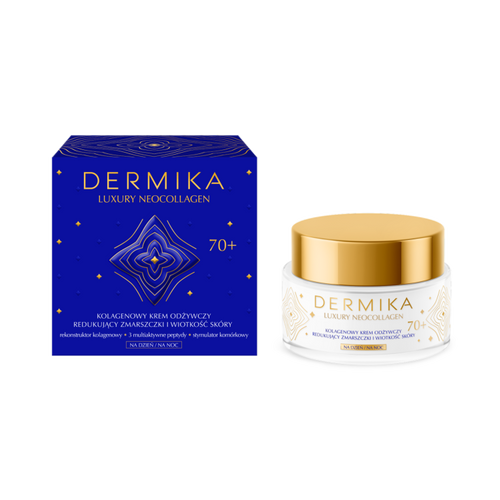 Dermika Luxury Neocollagen 70+ Kolagenowy Krem odżywczy redukujący zmarszczki i wiotkość skóry na dzień i noc  50ml
