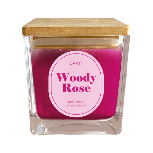 BRAIT Świeca Woody Rose 130 g - Piaskowa